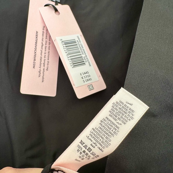 NWT Agent Provocateur 100% Silk Darina Dressing Gown Black Robe Luxury Lingerie - Picture 16 of 17